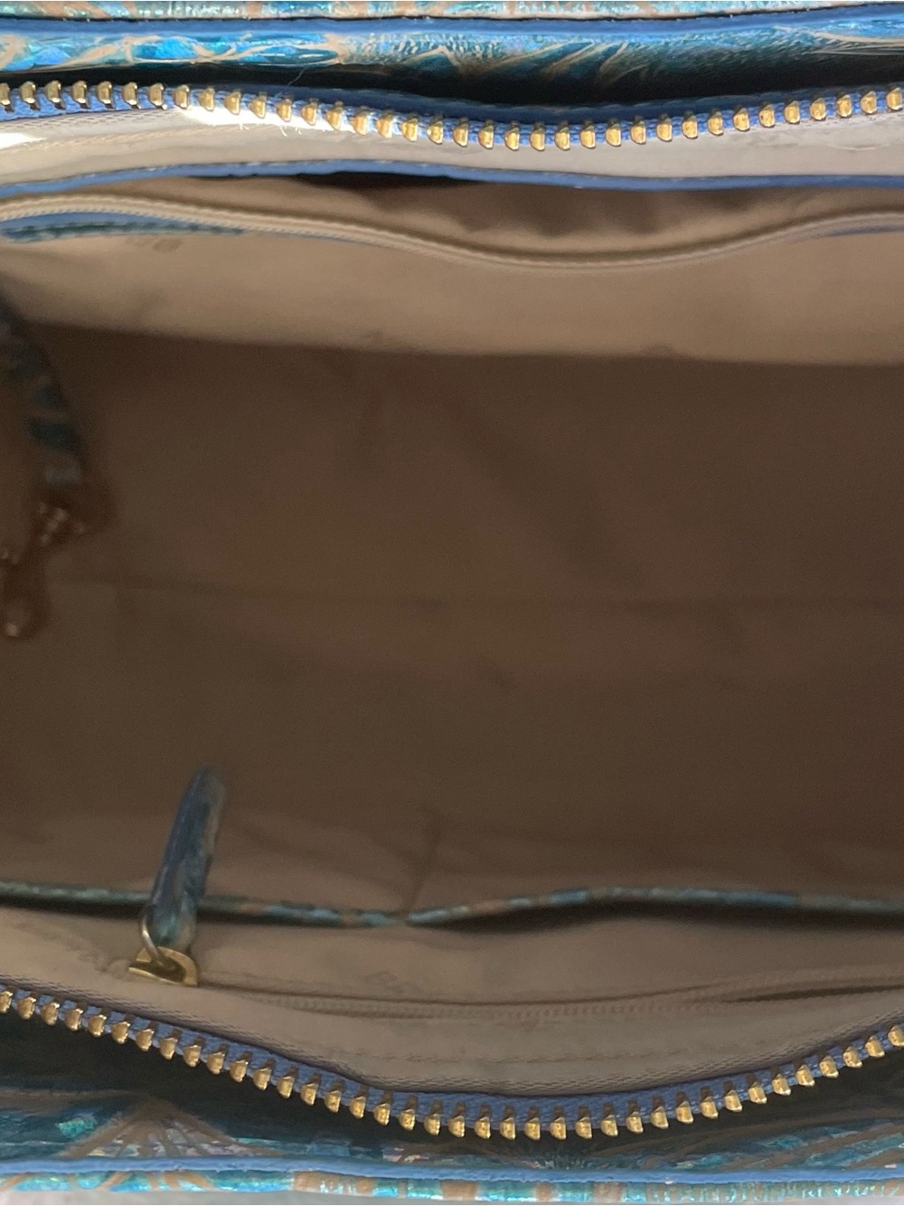 Brahmin Iridescent Blue Serenity Sonic Elaine Satchel - Picture 4 of 4
